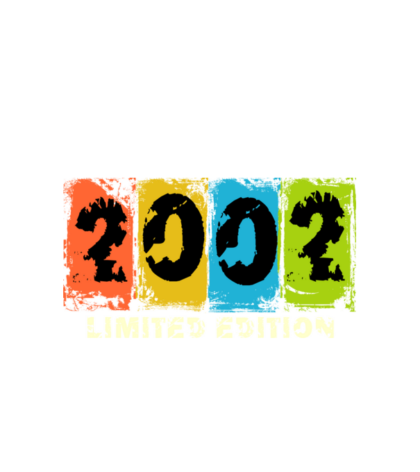 grunge évszám, limited edition felirattal, születésnapi dátum, 2002 minta fehér pólón