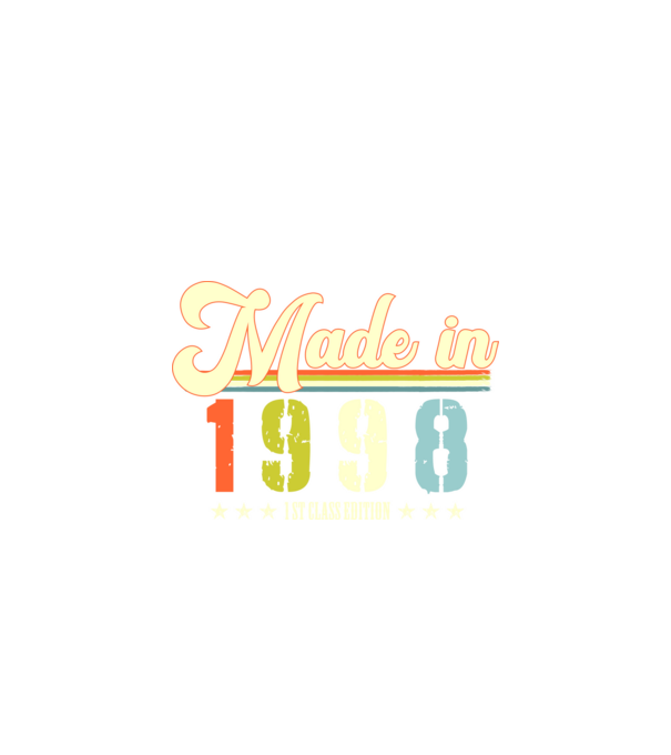 made in 1998, 1st class edition, születésnap, 1998-ban készült minta fekete pólón