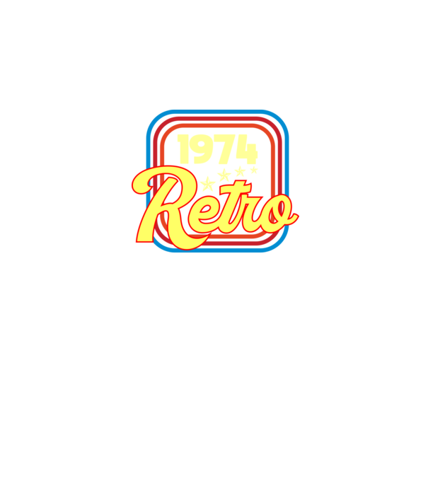 retro születésnapi felirat dátummal 1974 minta fekete pólón