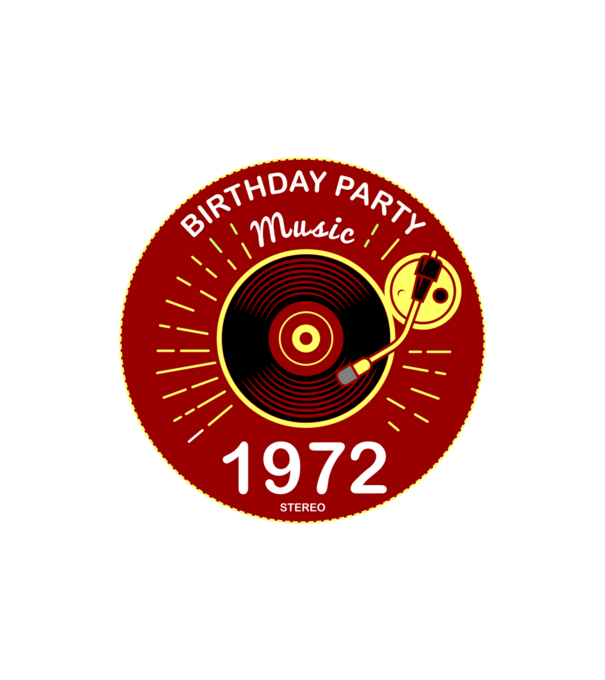 BIRTHDAY PARTY MUSIC, BAKELIT LEMEZJÁTSZÓ 1972 STEREO minta homokszín pólón