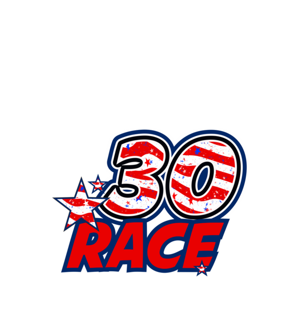 race, rajtszám, USA zászló, szülinapos, 30 éves minta fehér pólón