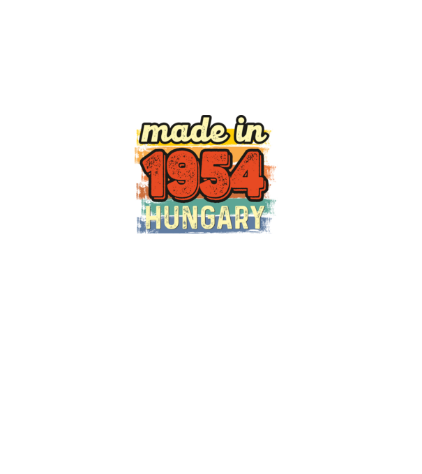made in hungary felirat, retro évszám, grunge stílus, 1954 minta fekete pólón