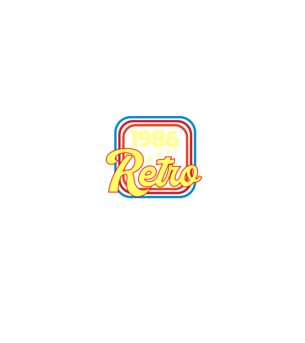 retro születésnapi felirat dátummal 1986 minta fekete pólón