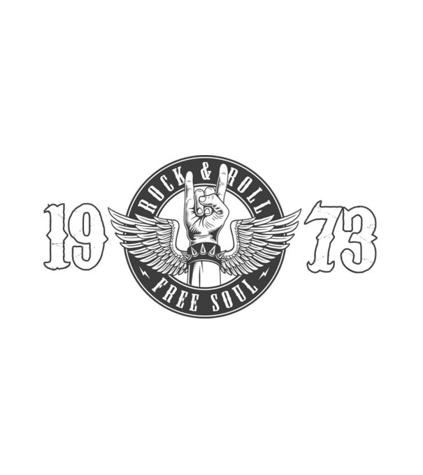 ROCK AND ROLL FREE SOUL ÉVSZÁM, ROCKER SZÜLETÉSNAP, 1973 minta fehér pólón