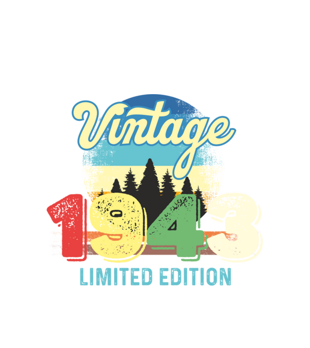 vintage évszám, limited edition, 1943-ban születetteknek minta fehér pólón