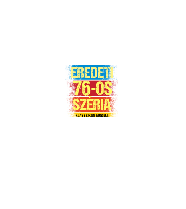 EREDEDI 76-OS SZÉRIA KLASSZKUS MODELL, RETRO SZÜLETÉSNAP minta farmerkék pólón
