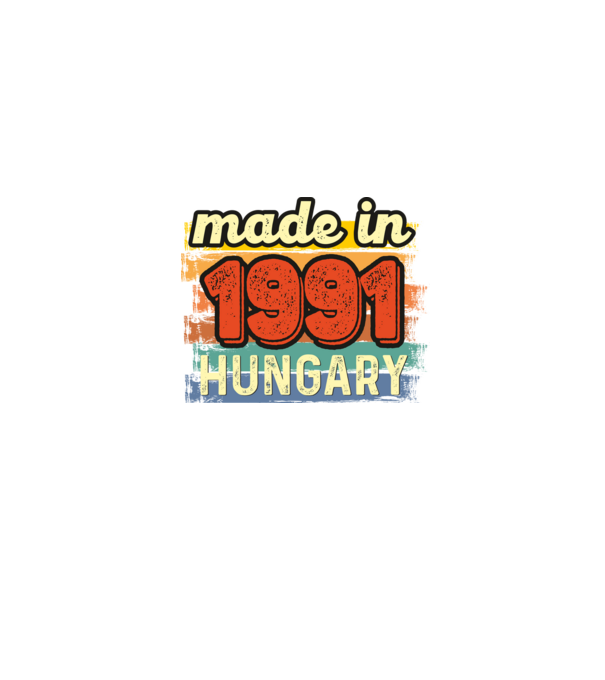 made in hungary felirat, retro évszám, grunge stílus, 1991 minta farmerkék pólón