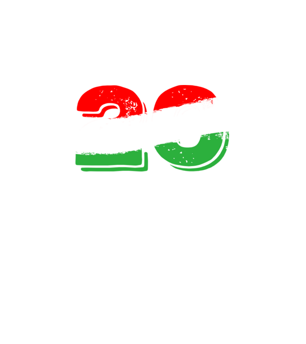 magyar trikolor, piro fehér zöld szám 20 minta fekete pólón