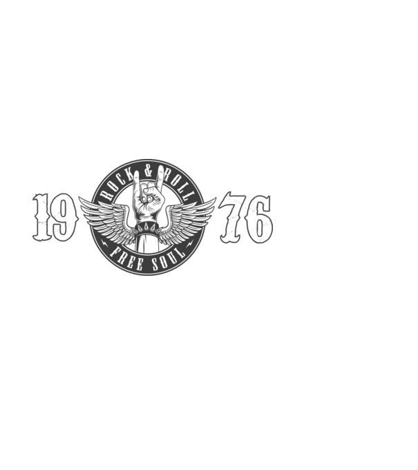 ROK AND ROLL FREE SOUL ÉVSZÁM, ROCKER SZÜLETÉSNAP, 1976 minta világoskék pólón