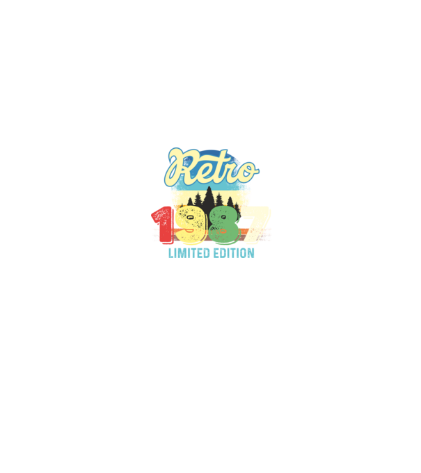 retro évszám, limited edition, 1987-ben születetteknek minta fekete pólón