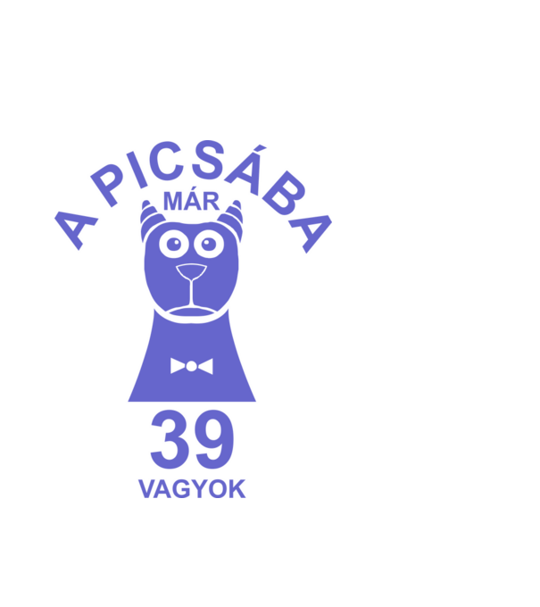 A PICSÁBA már 39 vagyok, 39 éves születésnapi póló, szomorú kutya, vicces születésnapi póló minta fehér pólón