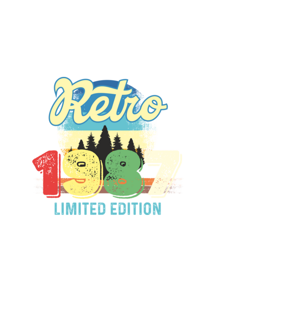 retro évszám, limited edition, 1987-ben születetteknek minta fekete pólón