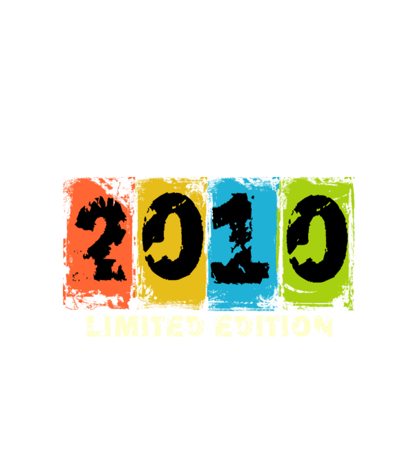 grunge évszám, limited edition felirattal, születésnapi dátum, 2010 minta fehér pólón