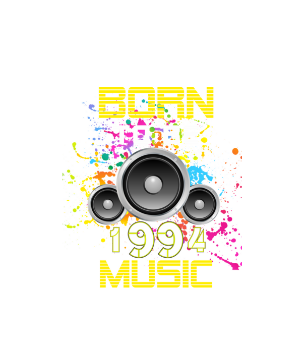born to be music 1994-ben született, zenés szülinapi minta minta fehér pólón