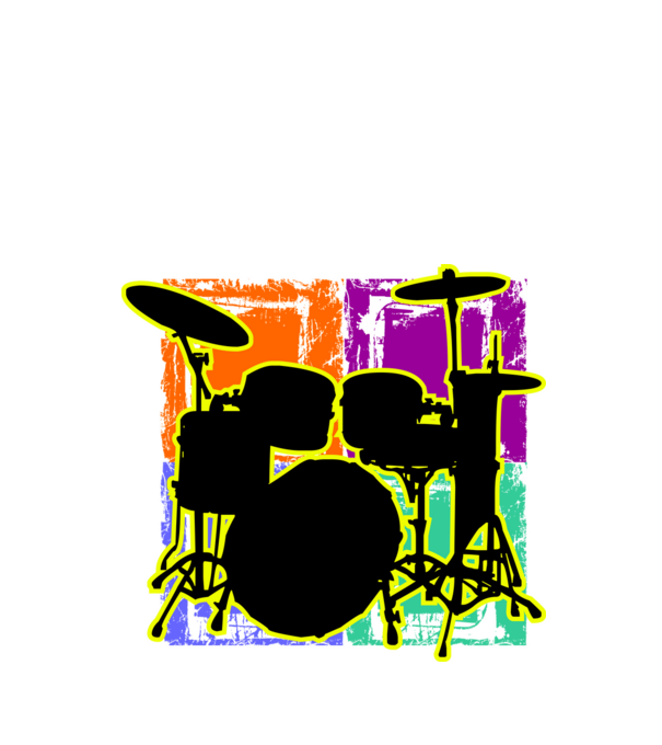 drum set, dobfelszerelés grunge minta fekete pólón