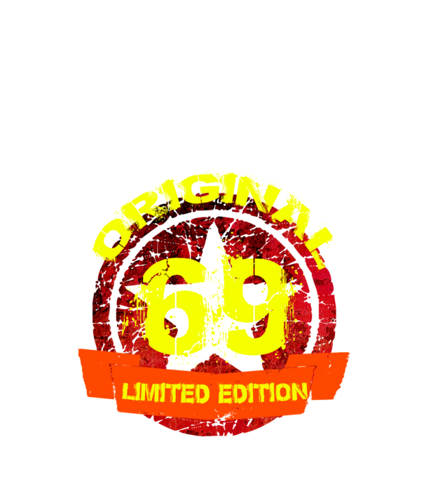 original limited edition 69 éves, születésnap minta fekete pólón