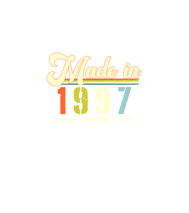 made in 1997, 1st class edition, születésnap, 1997-ben készült minta fekete pólón