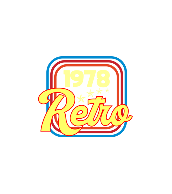 retro születésnapi felirat dátummal 1978 minta fehér pólón
