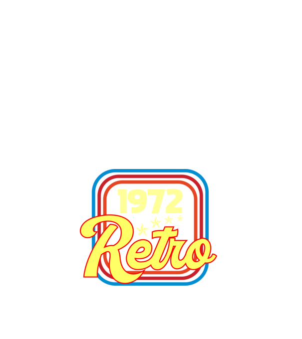 retro születésnapi felirat dátummal 1972 minta fehér pólón