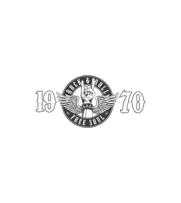 ROK AND ROLL FREE SOUL ÉVSZÁM, ROCKER SZÜLETÉSNAP, 1970 minta homokszín pólón