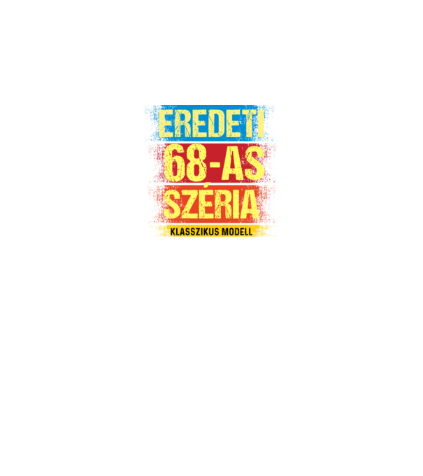 EREDEDI 68-AS SZÉRIA KLASSZKUS MODELL, RETRO SZÜLETÉSNAP minta királykék pólón