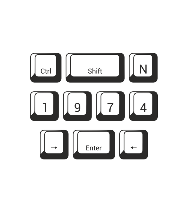 születésnapi dátum, évszám, számítógép billenytűzet, laptop, enter,1974 minta fehér pólón