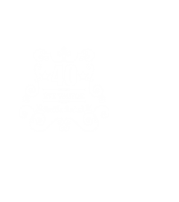 40 ÉVE ÖRÖK FIATAL WHITE minta fekete pólón