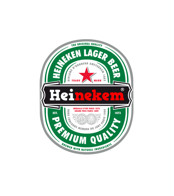 heinekem minta fehér pólón