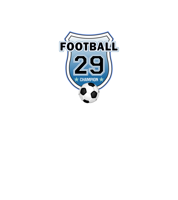 football champion focistás szülinapi embléma 29 éves minta fehér pólón