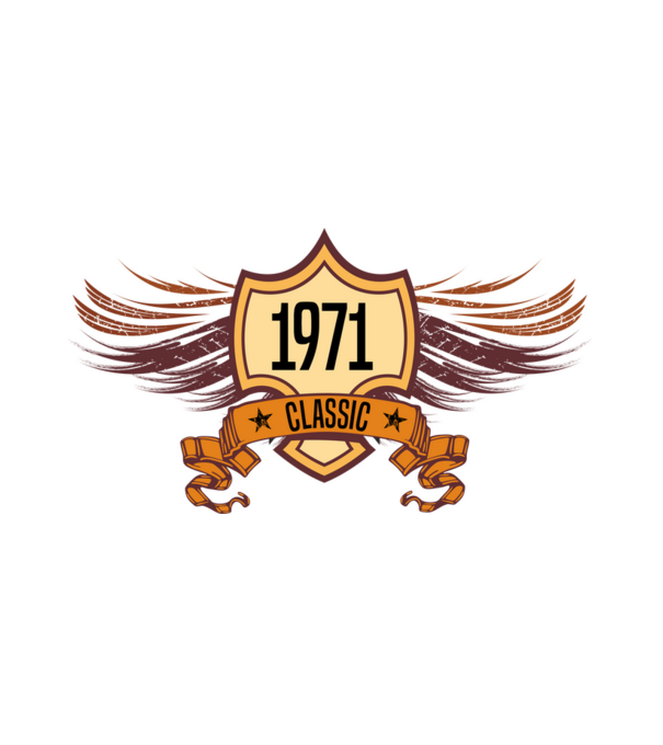 classic szülinapi embléma 1971 minta fehér pólón