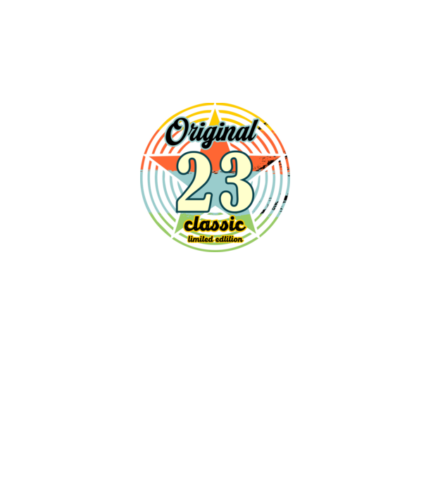 original classic, limited edition, születésnapi embléma, 23 éves minta sötétkék pólón