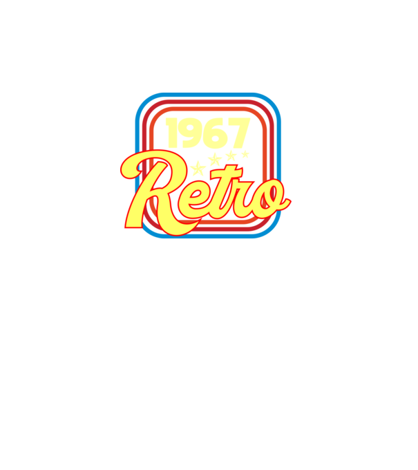 retro születésnapi felirat dátummal 1967 minta fekete pólón