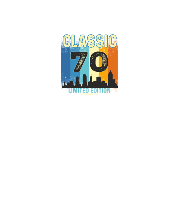 CLASSIC LIMITED EDITION, 70 éves szülinapra retro póló minta fekete pólón