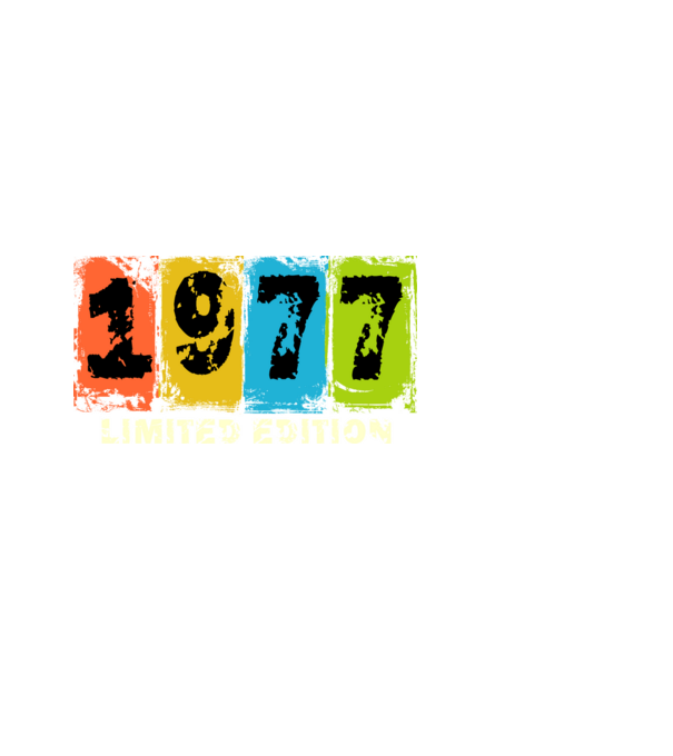 grunge évszám, limited edition felirattal, születésnapi dátum, 1977 minta fekete pólón
