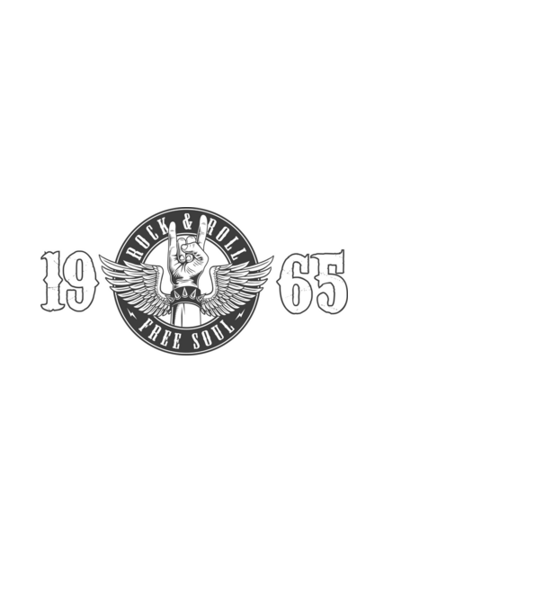 ROK AND ROLL FREE SOUL ÉVSZÁM, ROCKER SZÜLETÉSNAP, 1965 minta fehér pólón