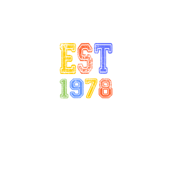 EST 1978 , alapítva 1978-ban, születlésnapi felirat 1978-ban születetteknek, gunge stílus minta királykék pólón