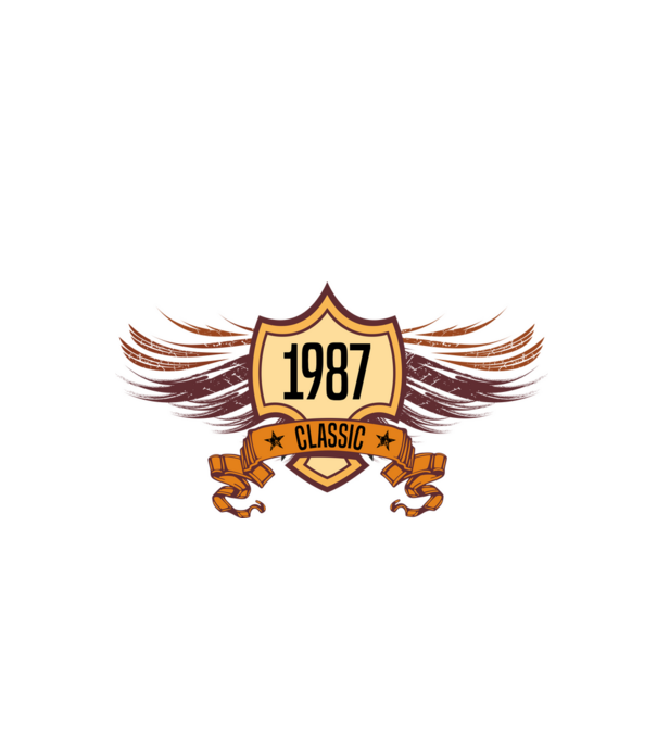 classic szülinapi embléma 1987 minta fekete pólón
