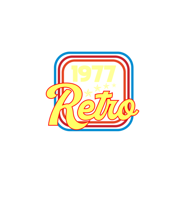 retro születésnapi felirat dátummal 1977 minta fekete pólón