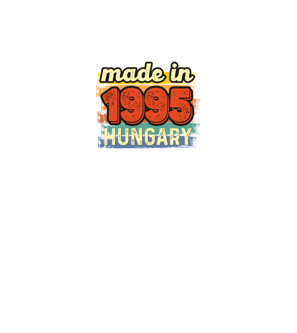 made in hungary felirat, retro évszám, grunge stílus, 1995 minta fekete pólón