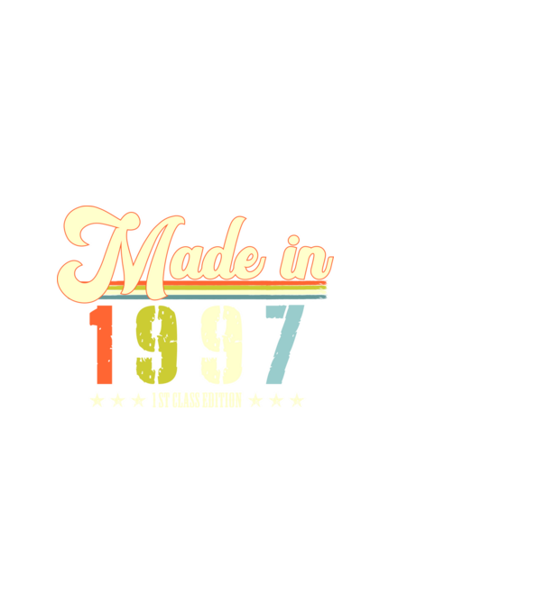 made in 1997, 1st class edition, születésnap, 1997-ben készült minta fekete pólón