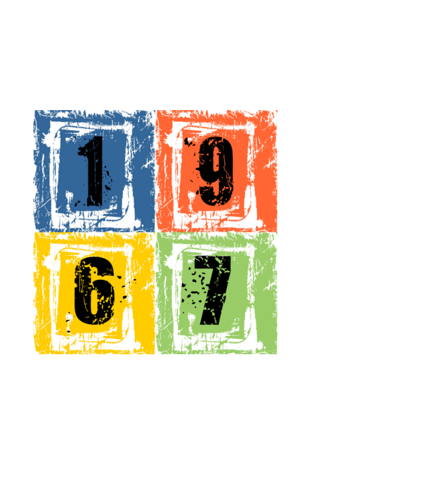 grunge number, szám 1967 minta fekete pólón