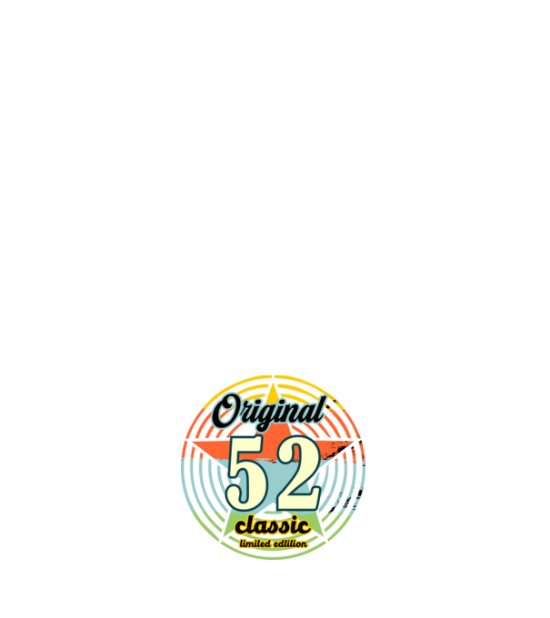 original classic, limited edition, születésnapi embléma, 52 éves minta sötétkék pólón