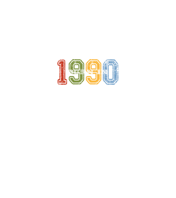 born in 1990 születésnapi felirat minta királykék pólón