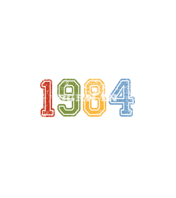 born in 1984 születésnapi felirat minta fehér pólón