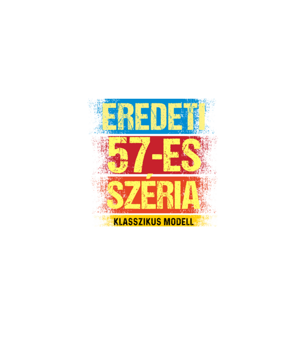 EREDEDI 57-ES SZÉRIA KLASSZKUS MODELL, RETRO SZÜLETÉSNAP minta szürke pólón