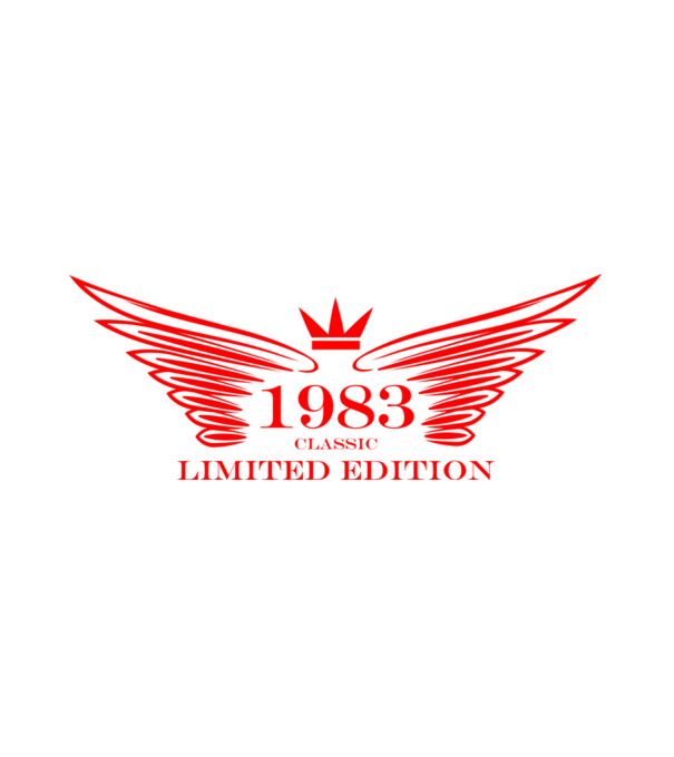 classic limited edition wing, szárnyas koronás születésnapi embléma 1983 minta fehér pólón