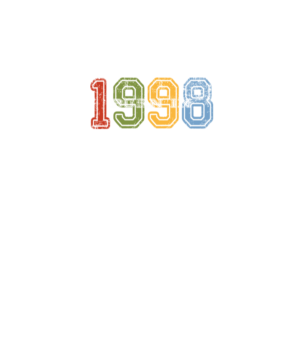 born in 1998 születésnapi felirat minta fekete pólón