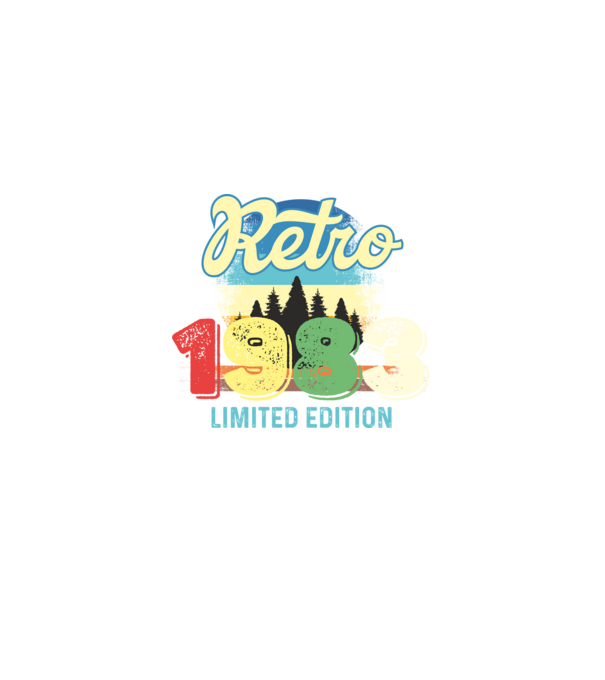 retro évszám, limited edition, 1983-ban születetteknek minta fekete pólón