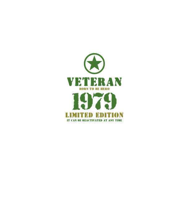 VETERAN, BORN TO BE HERO, SZÜLETÉSNAPI ÉVSZÁM FELIRATTAL 1979 minta szürke pólón