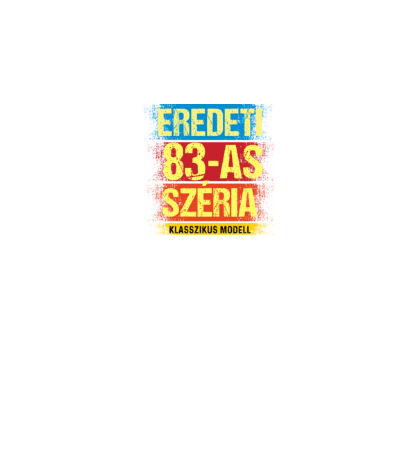 EREDEDI 83-AS SZÉRIA KLASSZKUS MODELL, RETRO SZÜLETÉSNAP minta királykék pólón